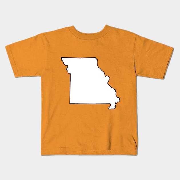 Missouri - Blank Outline Kids T-Shirt by loudestkitten